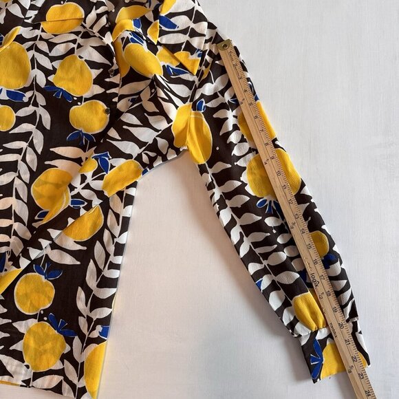 Vintage Rhoda Lee 60s 70s Shirt Button Up Disco Groovy Retro Lemons Peaches - Picture 11 of 14